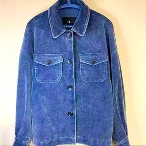 7 For All Mankind Blue Corduroy Jacket. Size Large. Oversized